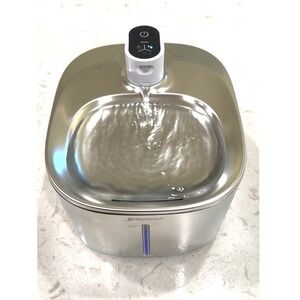 KittySpout Wireless Cat Water Fountain Stainless Steel 4L 135oz Silent Motion